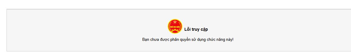 Cảnh báo chưa được phân quyền
